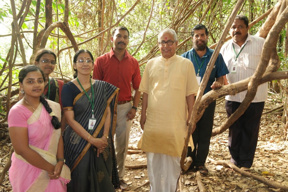 NAAC peer team examining natural vegetation and biodiversity of the campus
